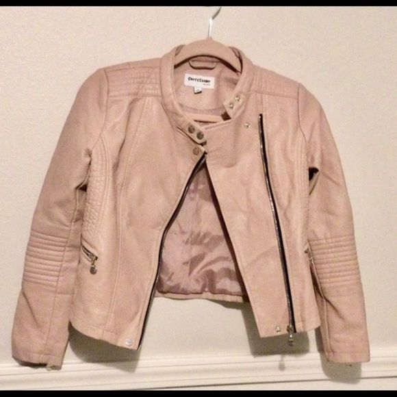 🌸🌸HP🎉Gorgeous Coffee Shop Kids Blush Kids Soft Faux Leather Girls Jacket EUC - Picture 1 of 14